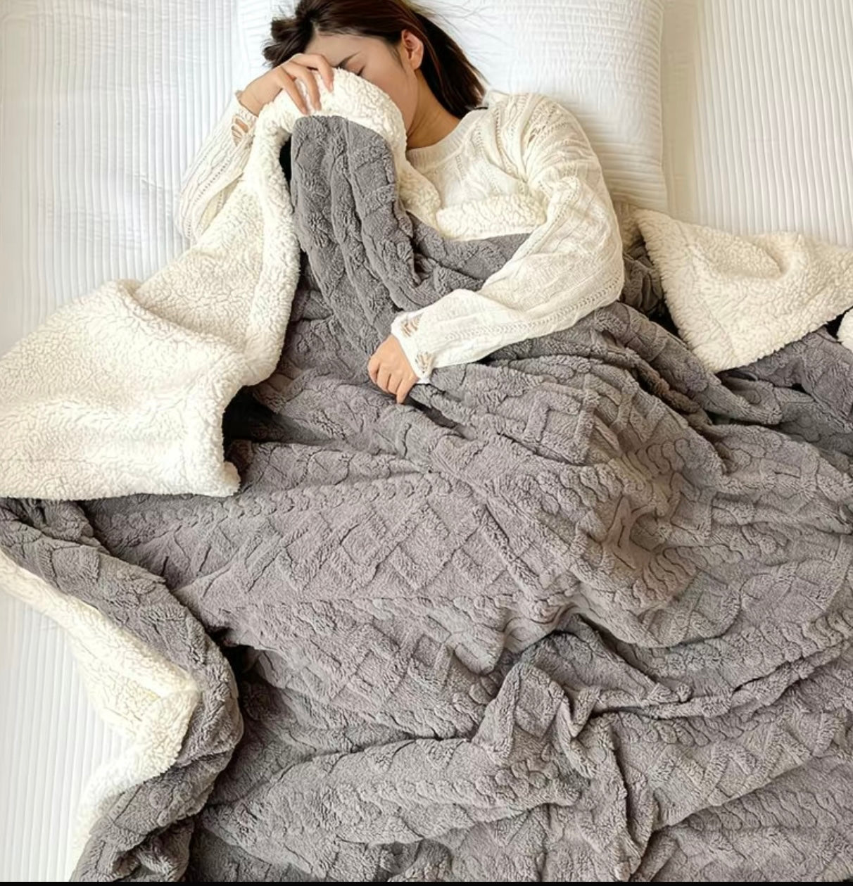 Brown Beige Double sided Warm Blanket!