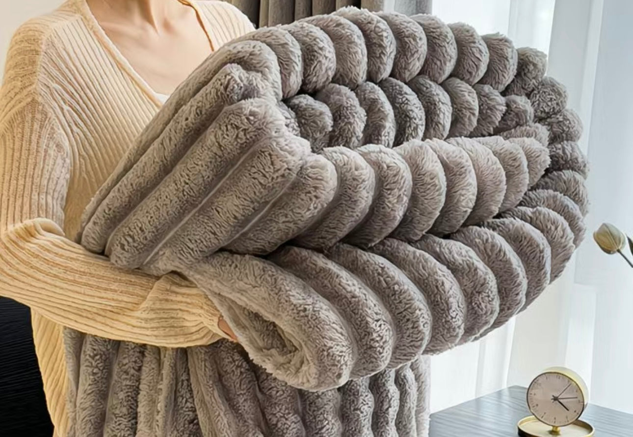 Light Grey Fur Blanket