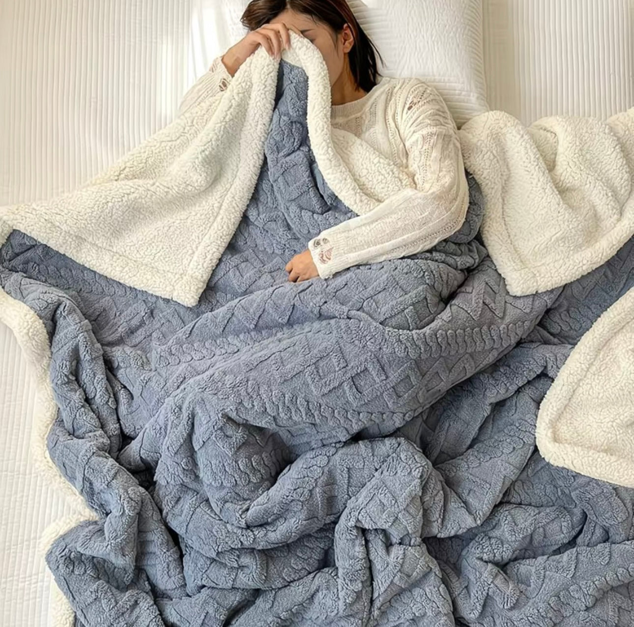 Blue Gray Double Sided blanket !