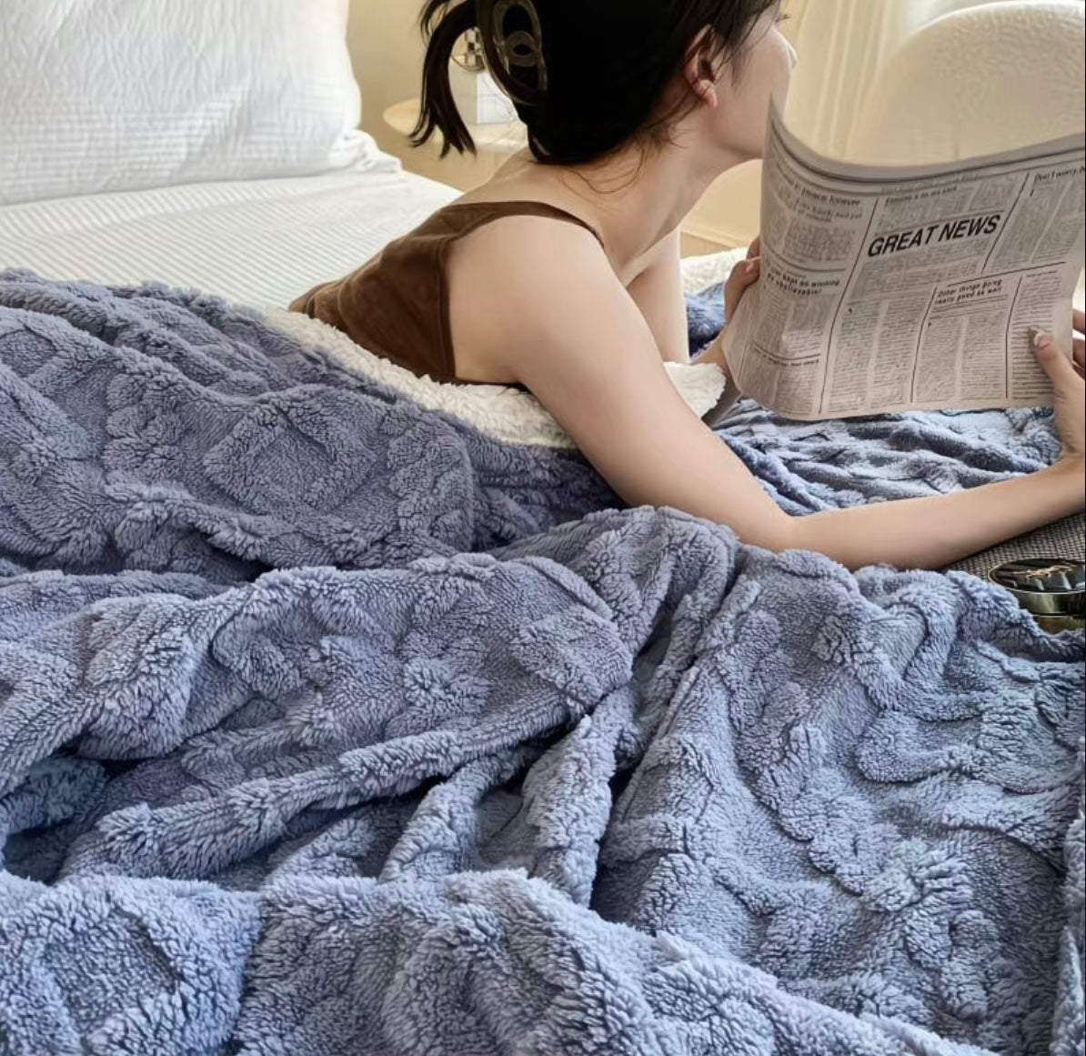 Misty Blue Fleece Blanket