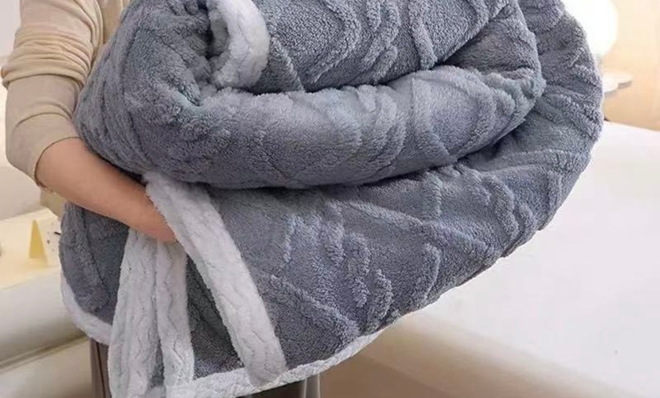 Blue Gray Fleece Blanket