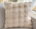 Caramel / Beige pillows - Faux rabbit fur
