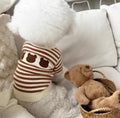 Teddy Stripe Knit Dog Sweater – Cocoa & Cream